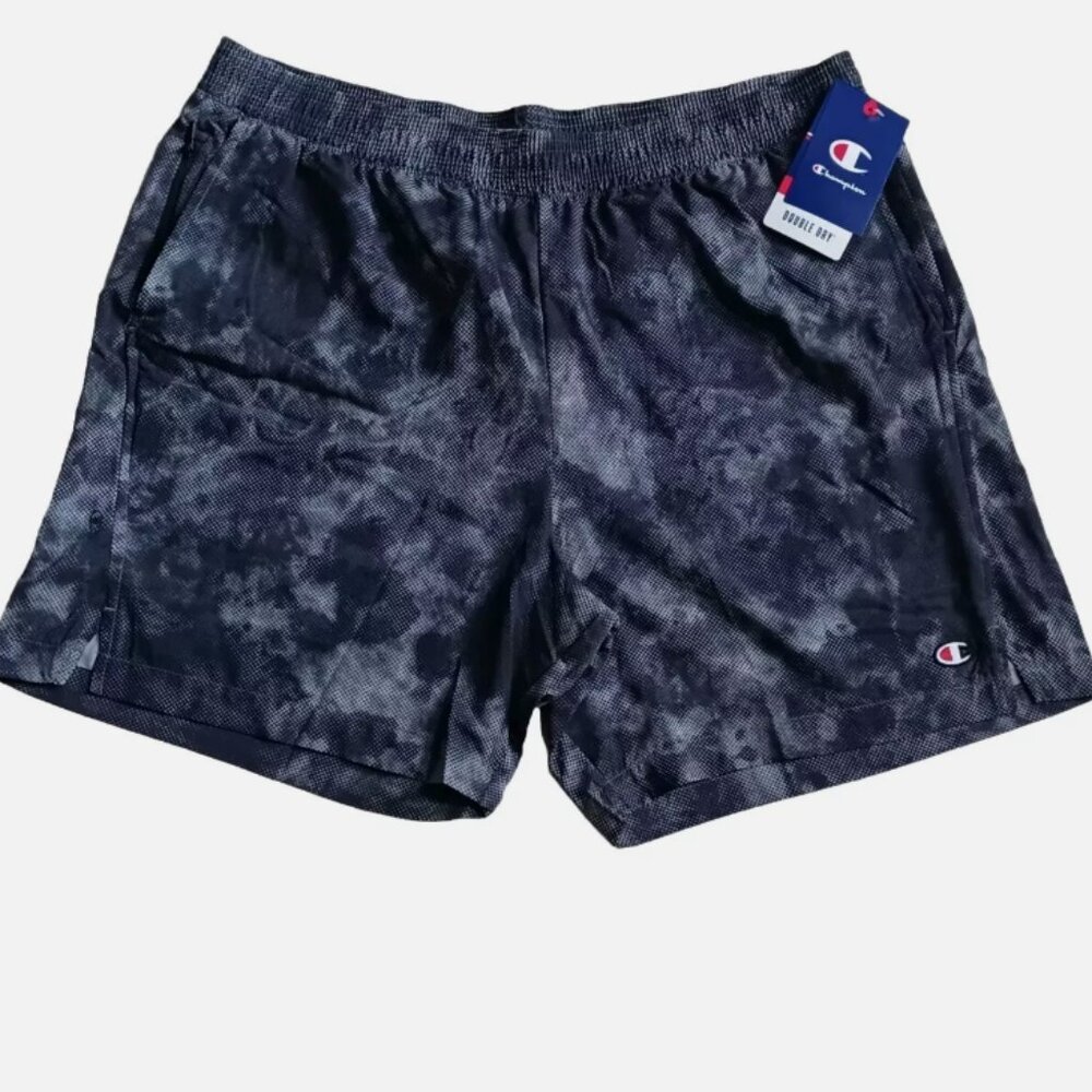 Champion Mens Double Dry Sport Shorts L 7" inseam Gray Drawstring Quick Drying